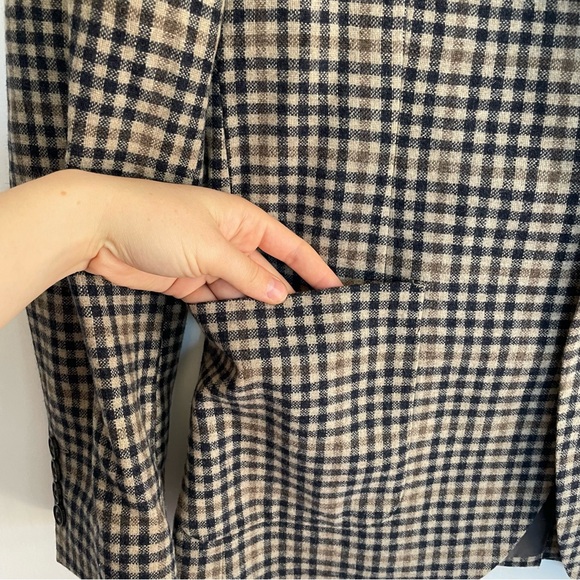 Ben Sherman 100% Wool Men’s Blazer Suit Jacket Camden Skinny Fit Gingham 40R - Picture 3 of 12